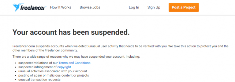 How to reopen suspended freelancer account