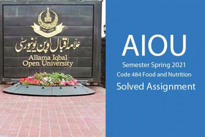 Aiou code 484 semester spring 2021 solved assignment